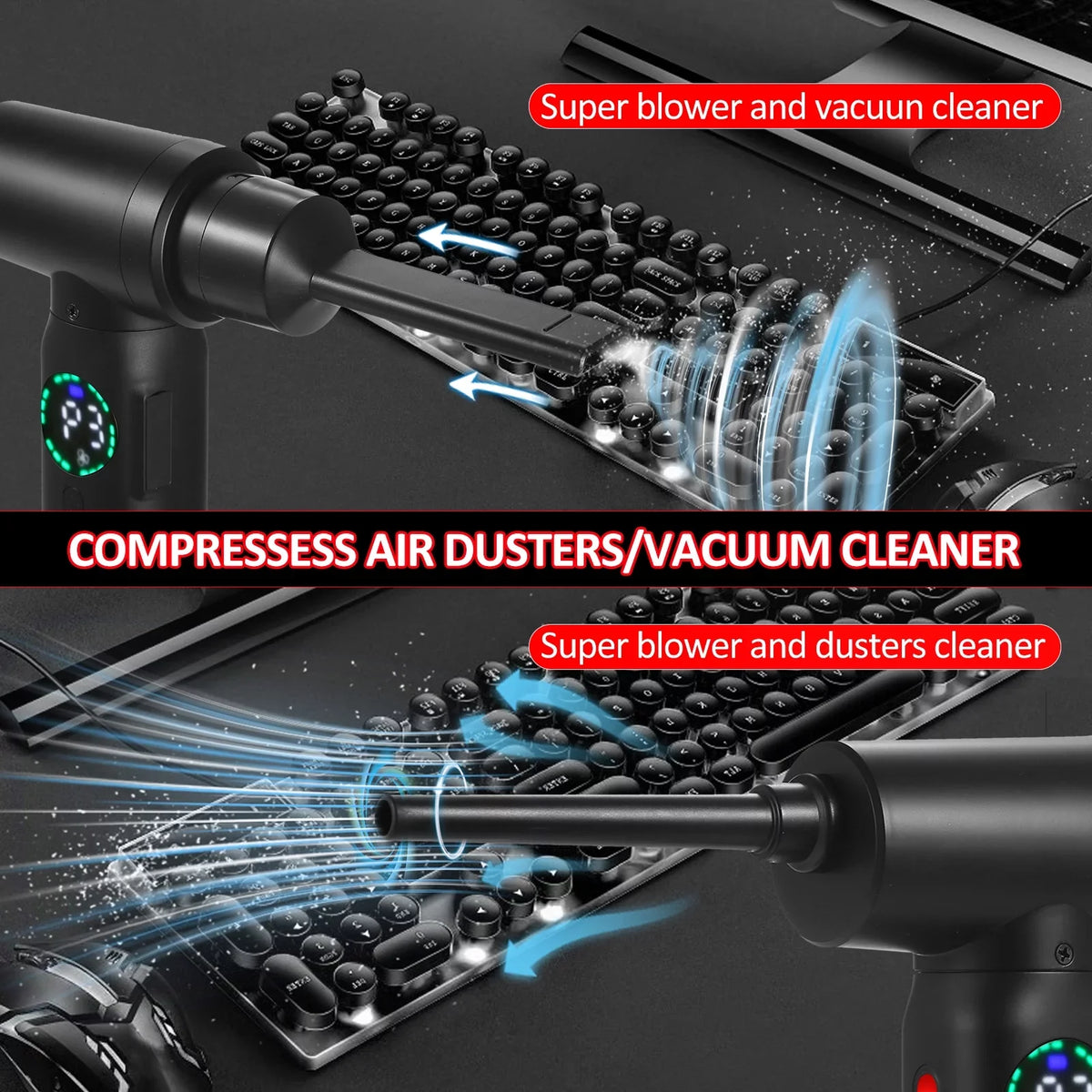 and Motor Dust 100W Cleaner Cars, Efficient Compressed - Brush Air Blower Duster More for Electric Computers, Pinnaco