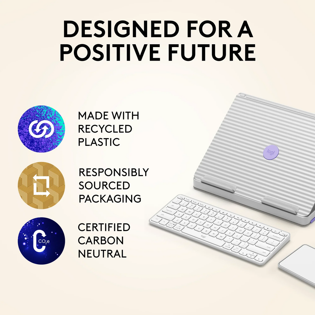 Bluetooth, Up Wireless for Laptop ChromeOS Calm Charging, Windows, Keyboard Kit to Laptop/MacBook - Casa Logitech USB 17?) - (10? & C Stand, Desk Home From with Touchpad, macOS, Work Pop Nordic