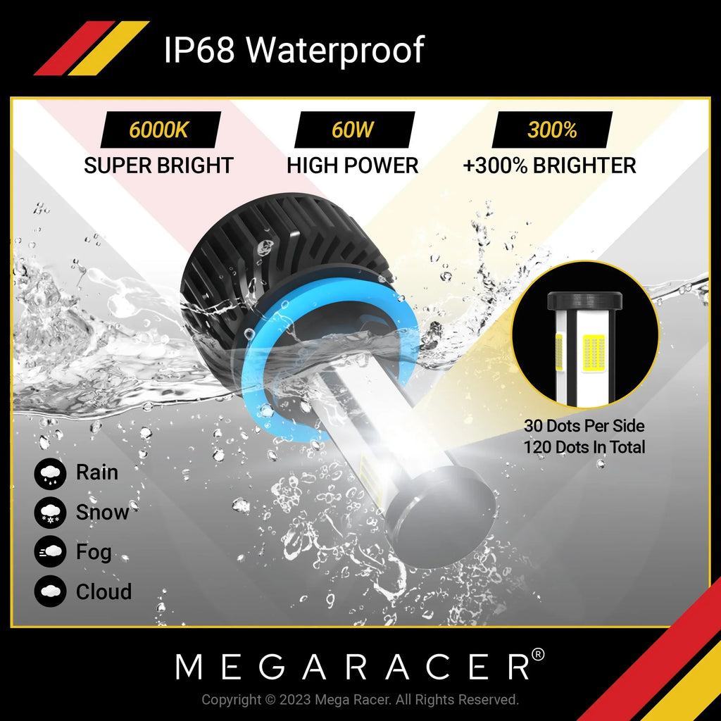 Replacement White 60W Mega Gran 2015 4 Light H8 Headlight Diamond xDrive 428i Gran BMW 6000K H11 Automotive 12V 428i Coupe 15 Fog 16 xDrive 2016 BMW Racer H9 Sided Coupe 10000LM LED Bulbs
