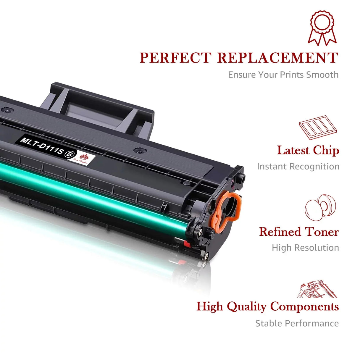 Samsung (Black) SLM2020W for 4-Pack Cartridge Compatible M2022W Printer Xpress Yield High Toner 111S M2070FW MLT-D111S M2026W MLT-D111S M2024