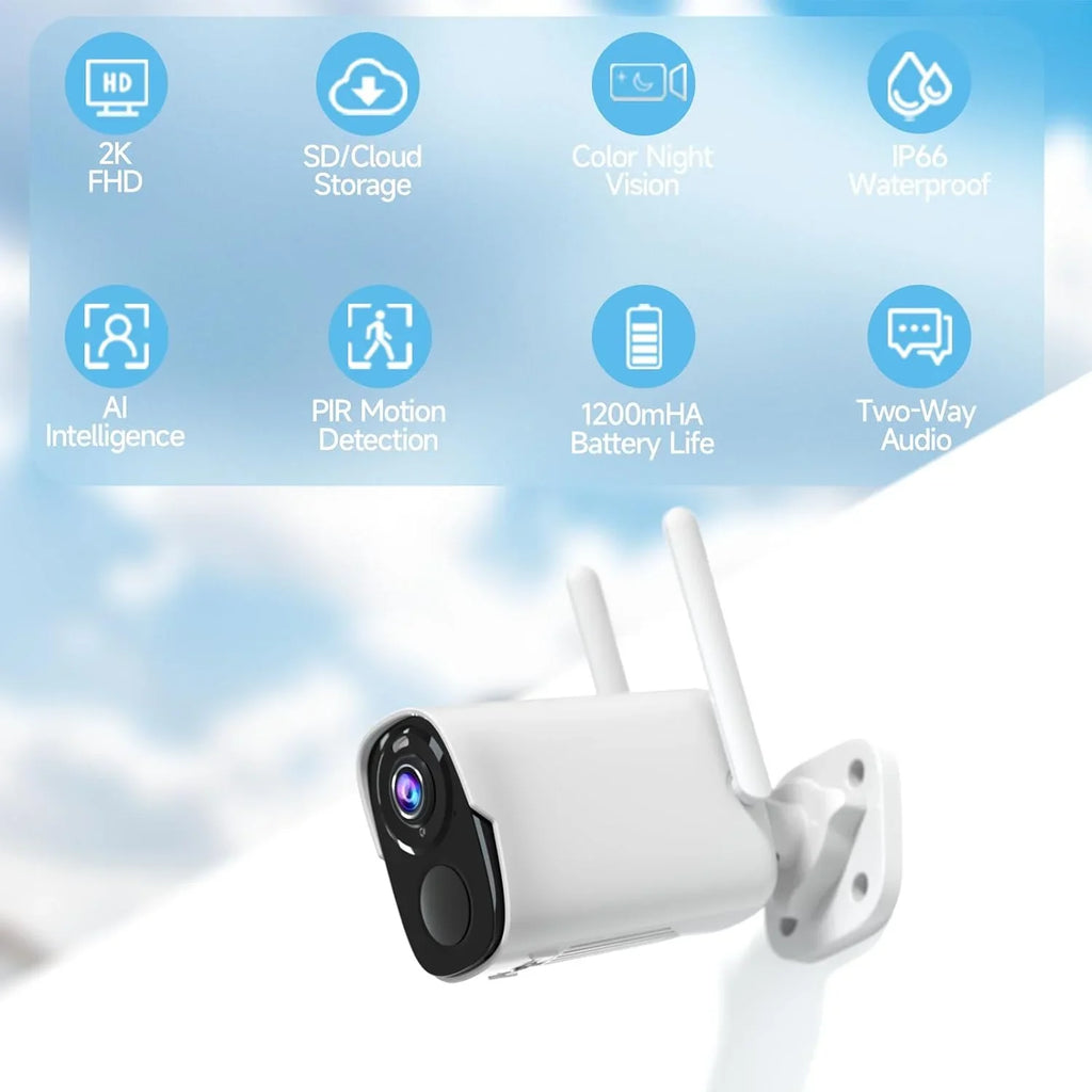 Cloud/SD 2K Color Security Cameras with Spotlight Night Home Audio, Motion - Camera WiFi Cameras Wireless Vision to Siren 2-Way Security, 256G) AI Alarm (up Detection Outdoor for QHD 4Pack Wireless