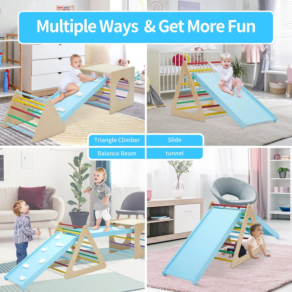 play triangle Set toys playground 1 walking, in with play indoor 5 climbing 2 gym of toddler climbing triangle Ramp wooden Climber for sliding 2 and and 5 equipment for 1 toddler, indoor for square