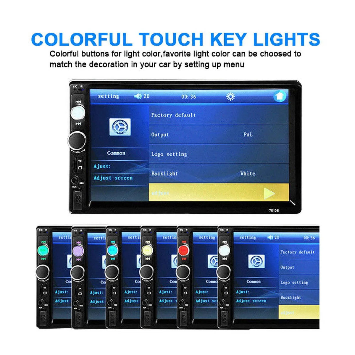 Double Audio 7-inch Multimedia Player Polarlander USB Car MP5/4/3 Screen Car SD with radio Touch Mirror Stereo AUX HD Car Bluetooth Din Link Function FM