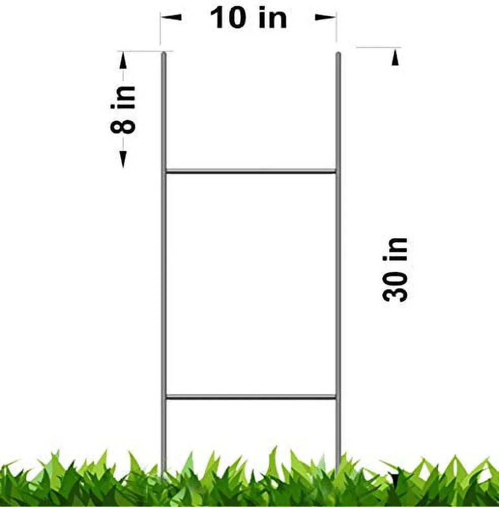 Sign 5mm Pcs 30'' Corrugated Pack Stake 30 10'' 4mm 50 Double - with Stake Tall Heavy Wide, or Use Stakes Signs of Wire - Signs, x10 Yard Stake Metal (Pkg50StaKe30'') Duty H-Frame inch 50