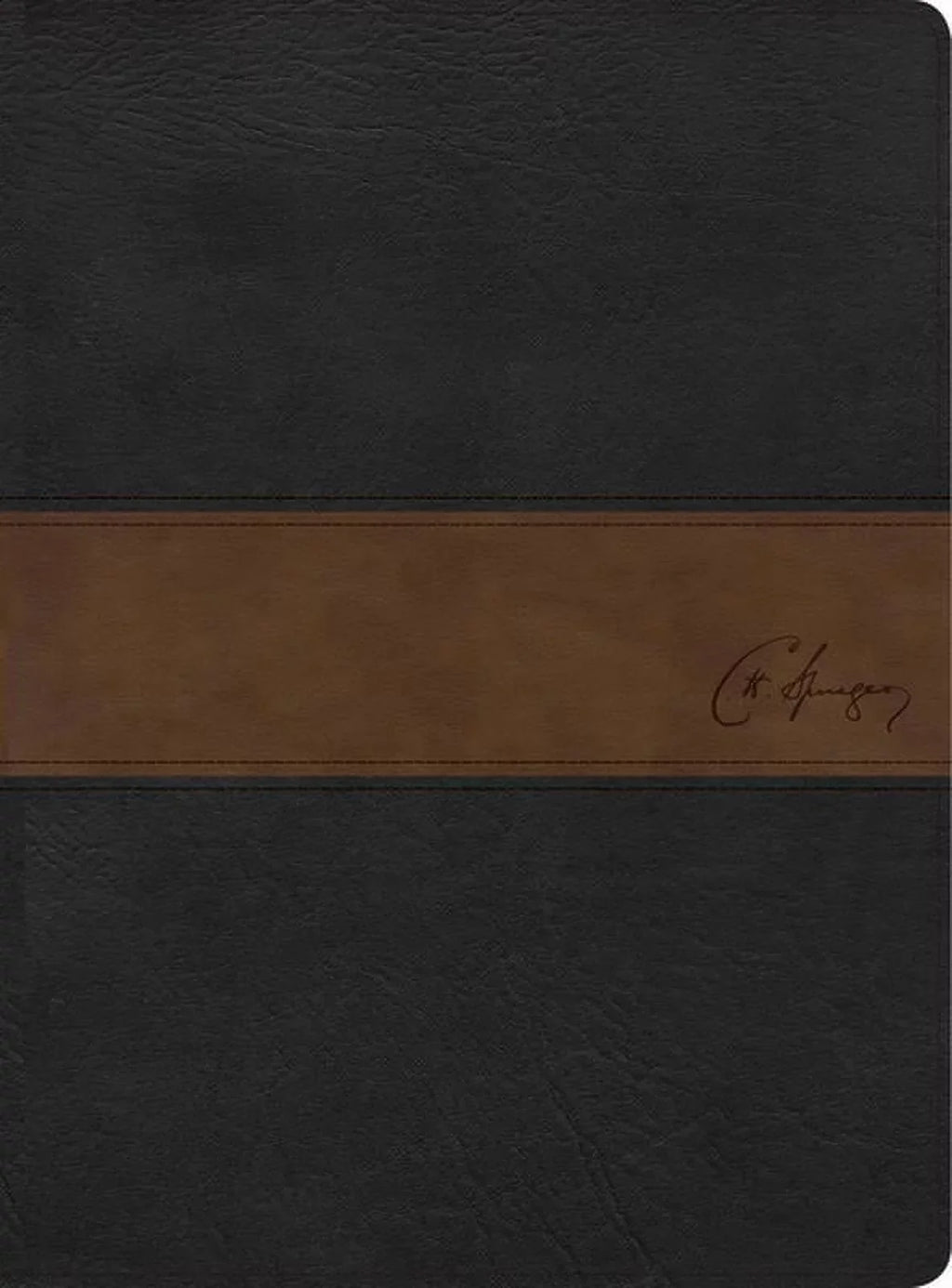 Biblia 1960 símil Spurgeon, negro/marrón estudio piel de RVR (Hardcover)