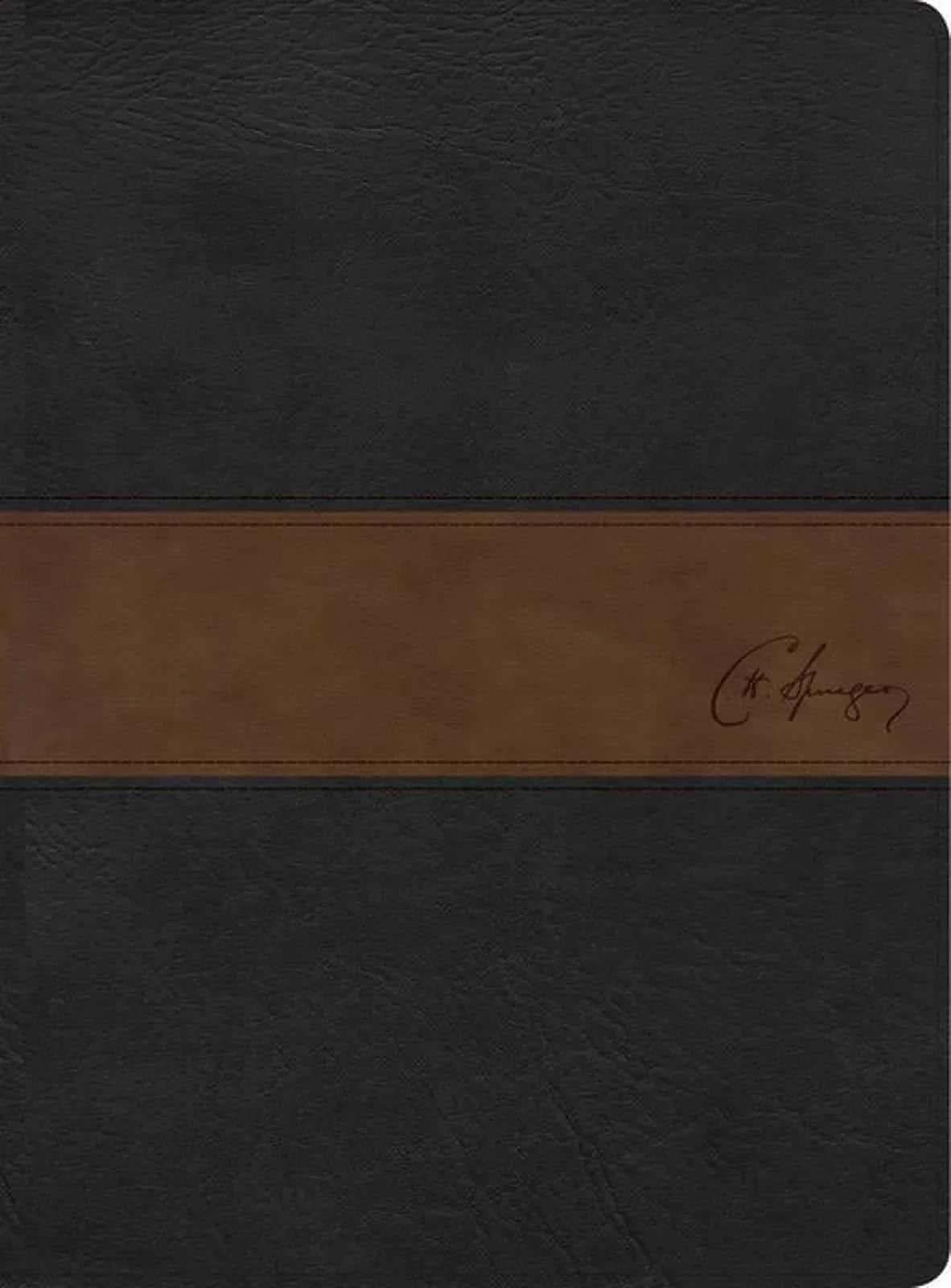 Biblia 1960 símil Spurgeon, negro/marrón estudio piel de RVR (Hardcover)