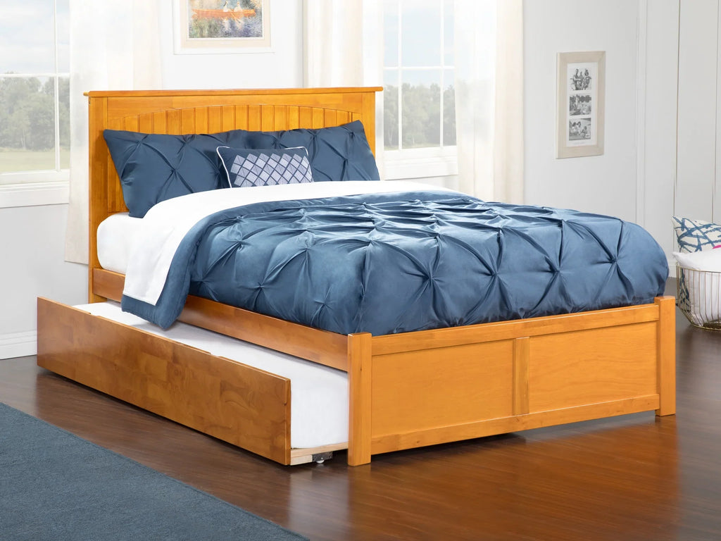in Bed Size Nantucket Caramel Full Panel and Trundle Size AFI Footboard with Platform Full Latte