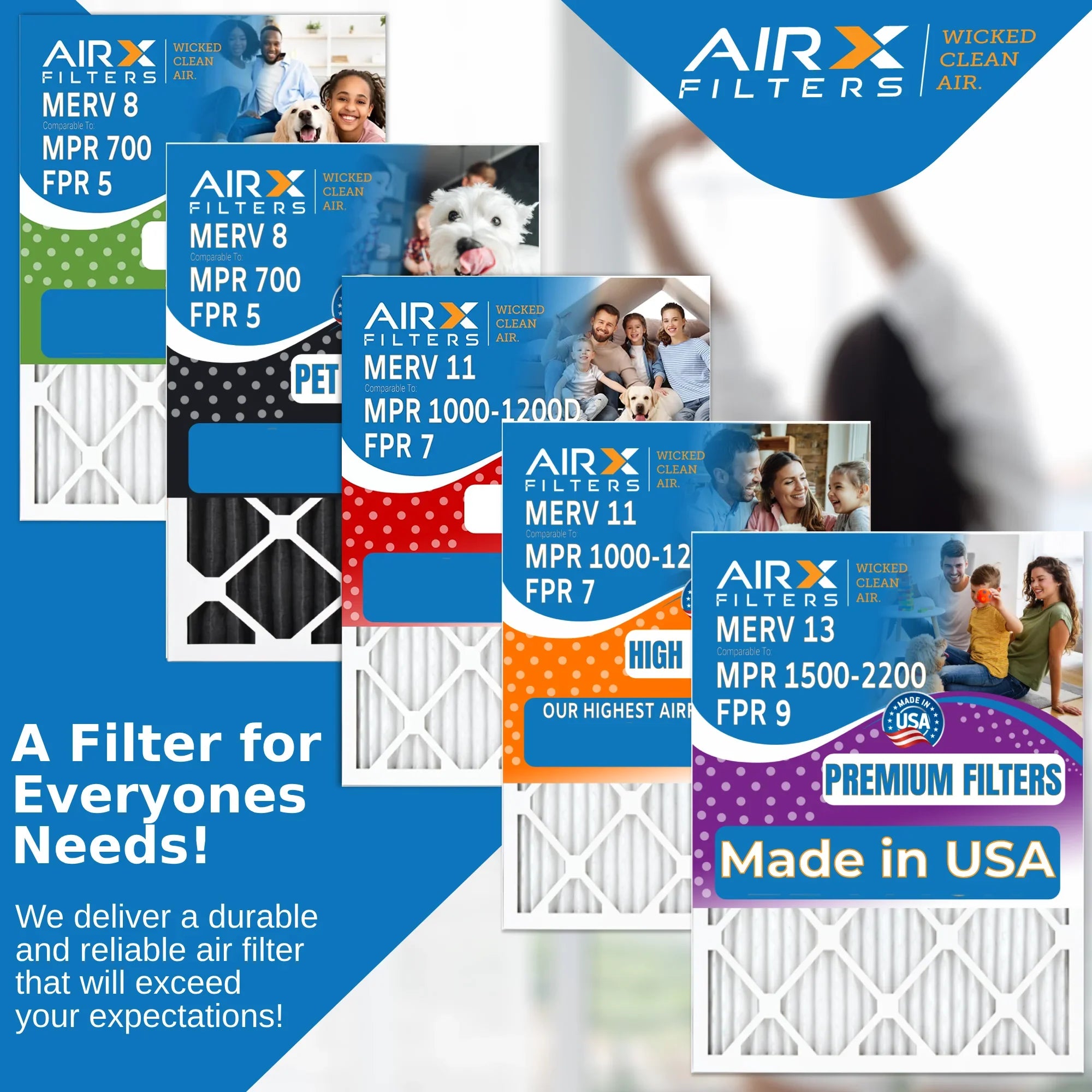 FR2000U-108 11 Made 1000, MERV Filter MPR Air USA AIRX Furnace WICKED FPR Filter MPR White CLEAN Compatible AIR. by 20x25x5 Rodgers & FILTERS Pack 2 20x25x5 Premium 7 with 1200 to Comparable