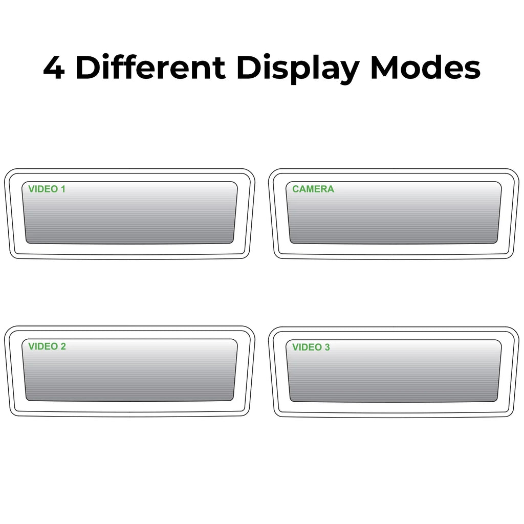 with Master LCD 4 Inputs Display, Video 7" Enhanced Universal Visibility & Tailgaters Frameless View Rear Mirror