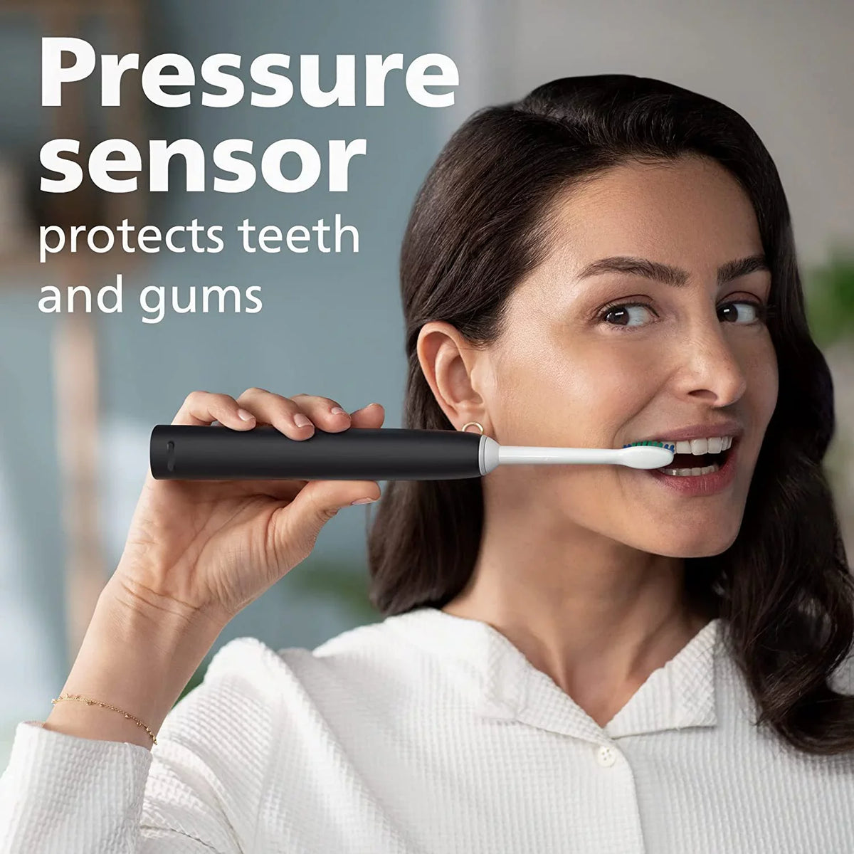 Power Toothbrush Philips Sensor, Rechargeable Black 4100 Toothbrush, Sonicare Pressure Electric with