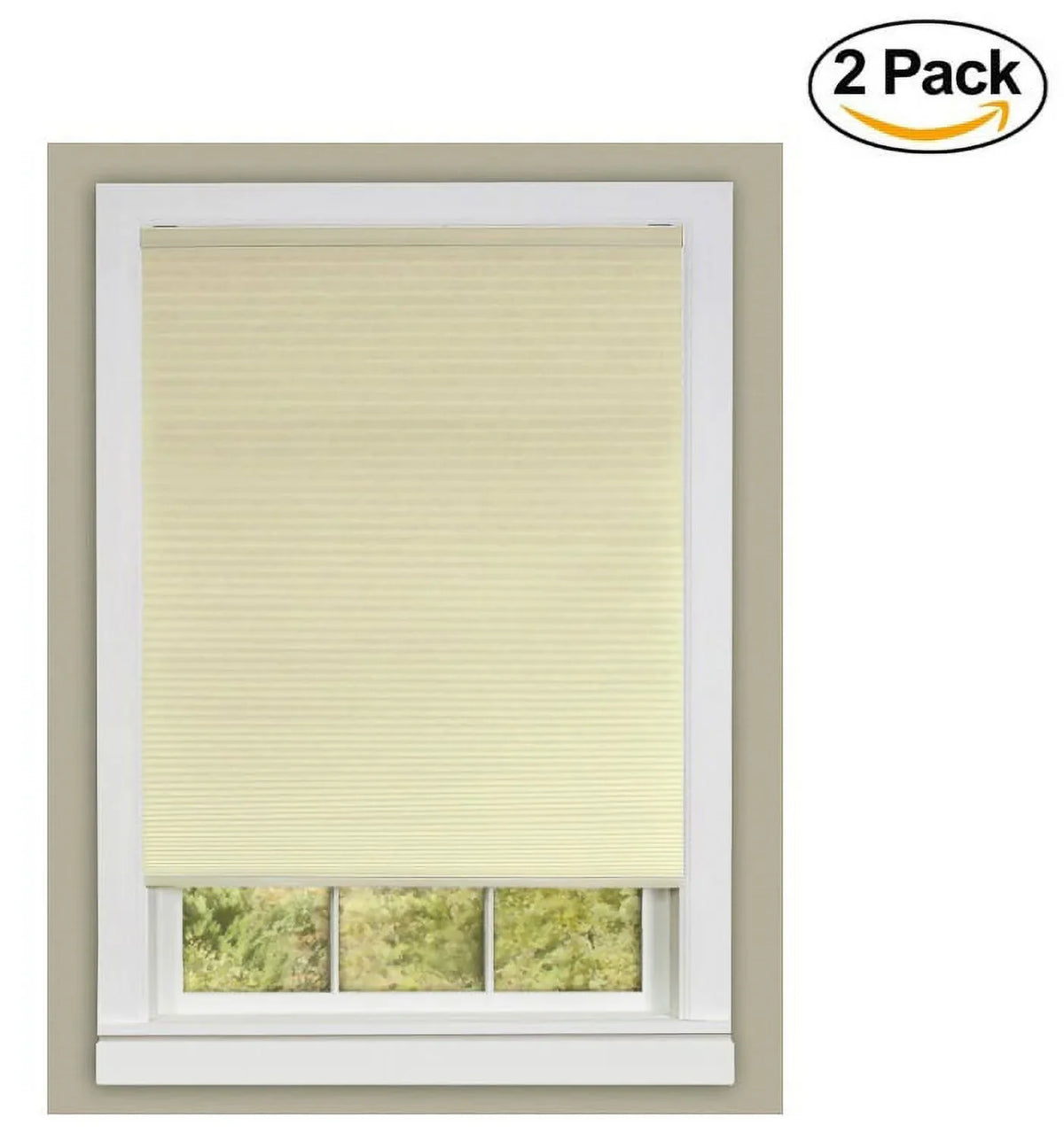(Set Furnishings Achim 64-Inch, of Cordless 36 Shade, Alabaster 2) Window Honeycomb Pleated by Home