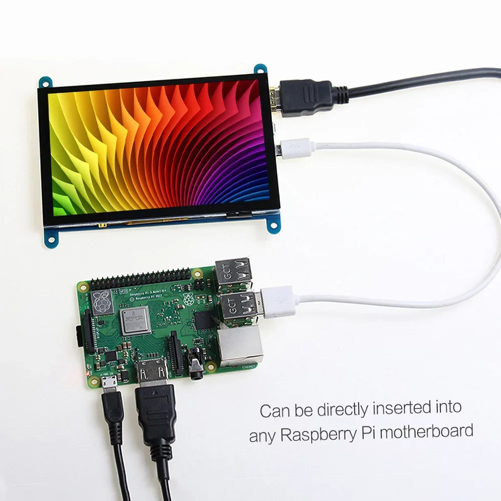 Tomshoo Capacitive Pi Raspberry USB with Interface Resolution Touchscreen Compatible 5 Small with Portable 800*480 Inch Display Tool