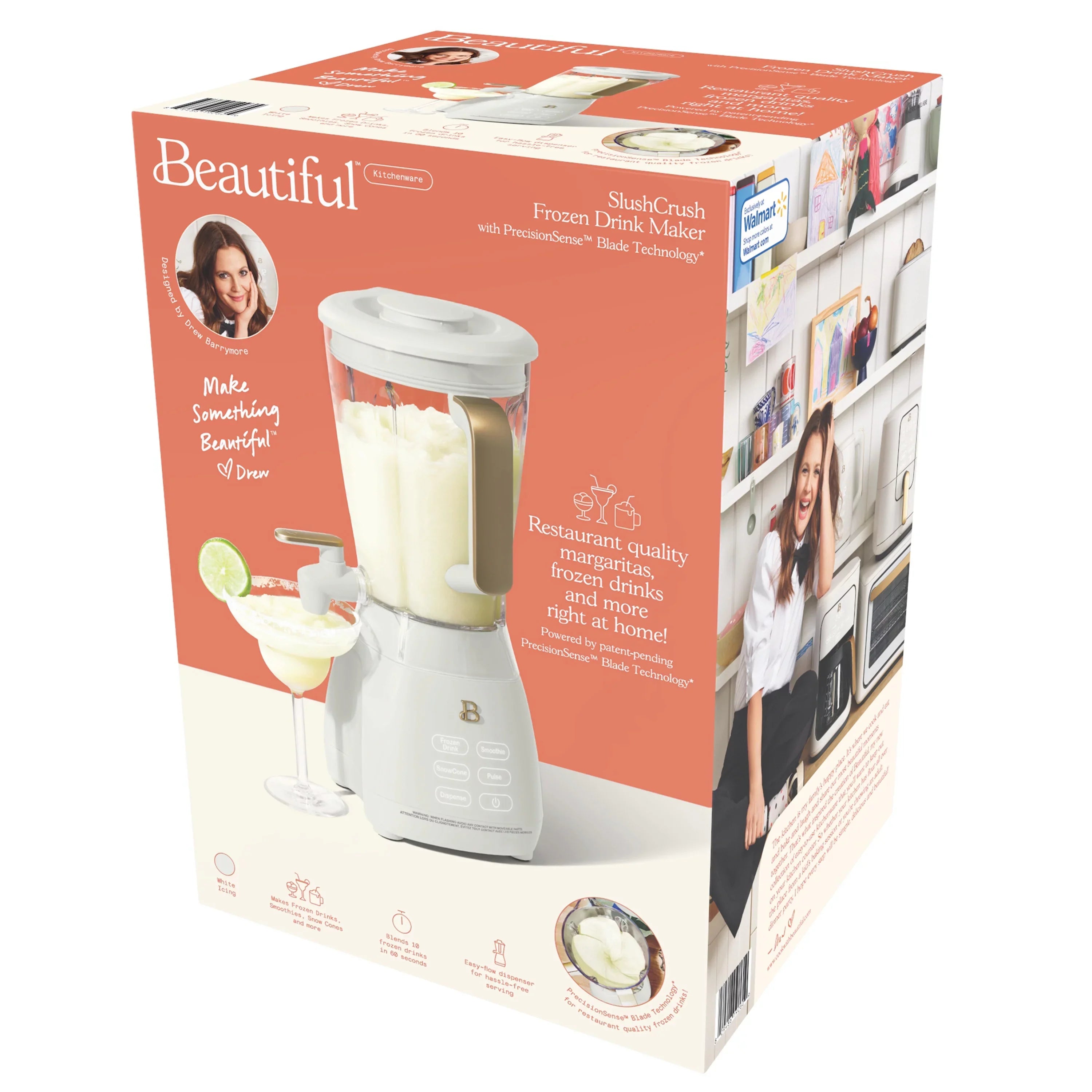 Barrymore Maker, Beautiful Drink Frozen 60 Slush 4-Speed Drew by Icing Crush oz White