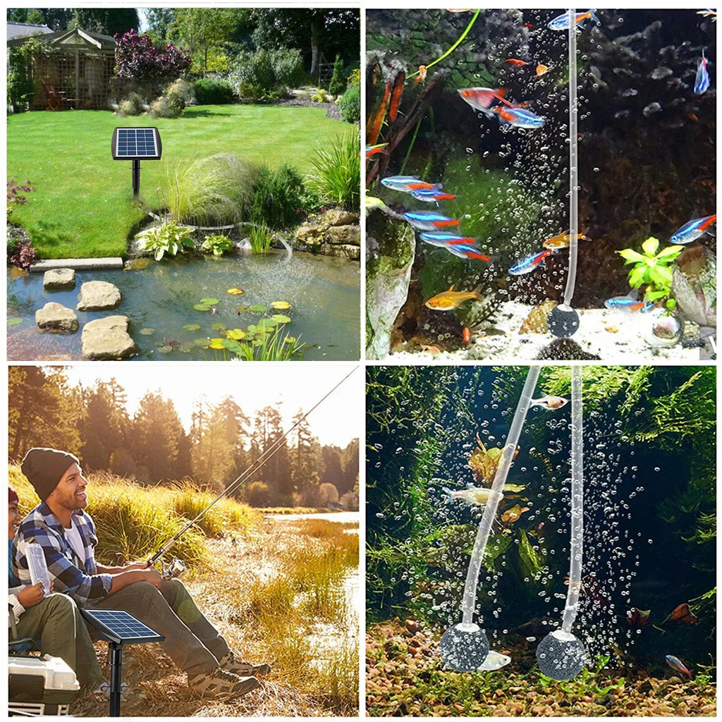 moobody Oxygen Aquarium Fish 2W Pump Aerator 2 with 8.2ft Fish Pump Plug-in Fishing Pond for Garden Oxygenator Aerator Bubble Air Pool Stones Pipe Solar Oxygen 6V Air