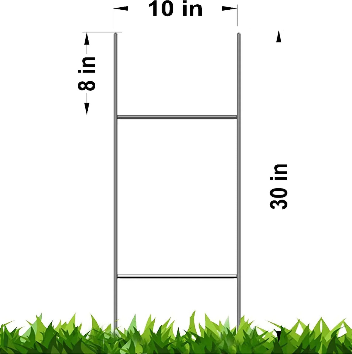 Sign 9 Gauge 5mm Signs 10'' Tall (Pkg50Stake30) Ship Corrugated Wide Signs, 50 30'' use or 4mm and with H-Frame Wire Galvanized Stake Stake x Inch Day x 30 Double Metal Same 10 Wire Holder,