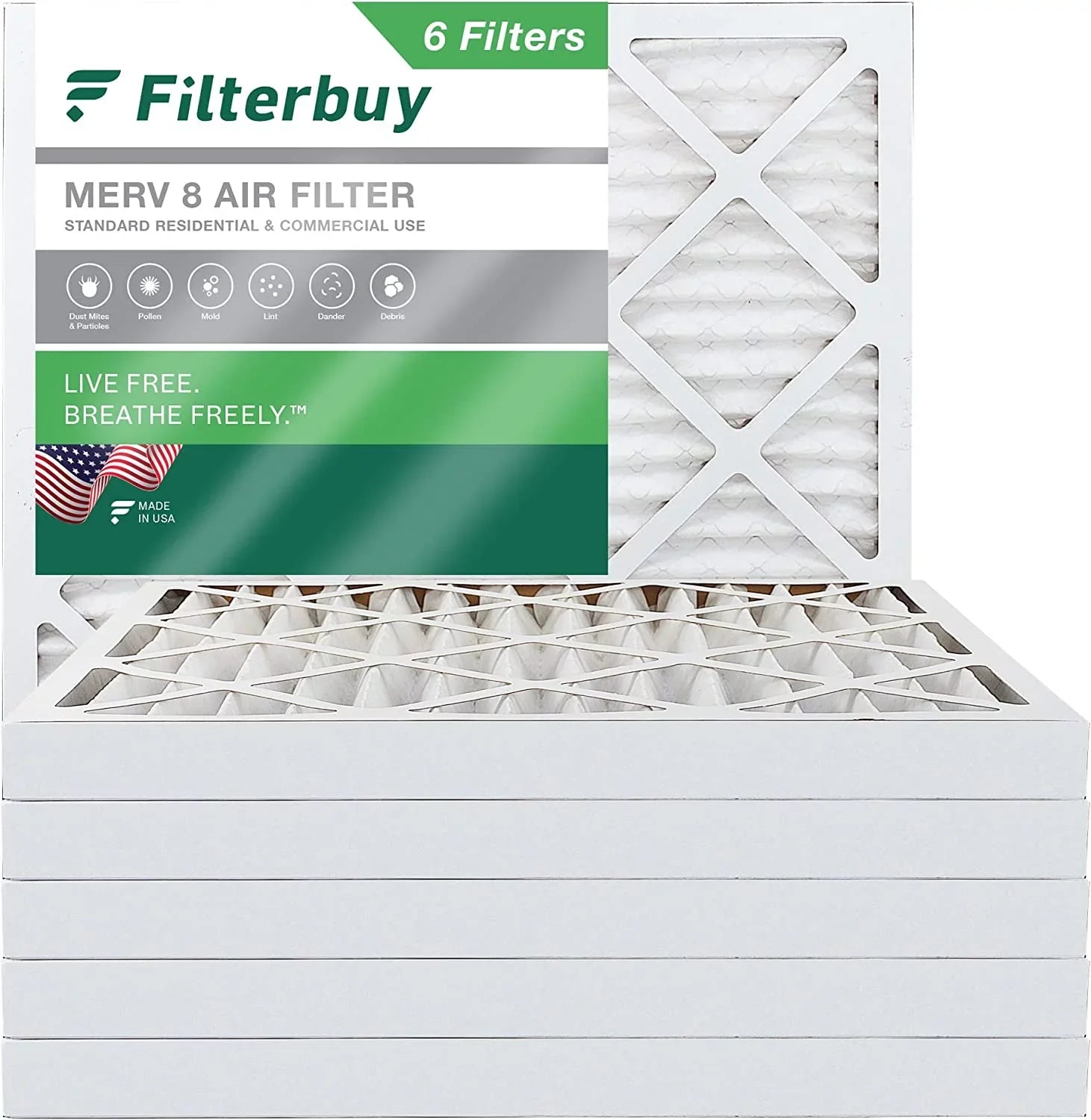 AC 10x10x2 Filters MERV (6-Pack) Pleated HVAC Air Filterbuy Furnace 8