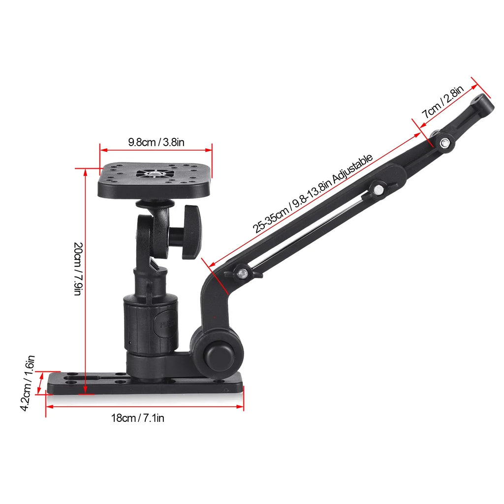 Transducer Boat Durable Finder Mounting Arm, 360 Degree Adapter, Base Tomshoo Fish Mount Swivel Kayak