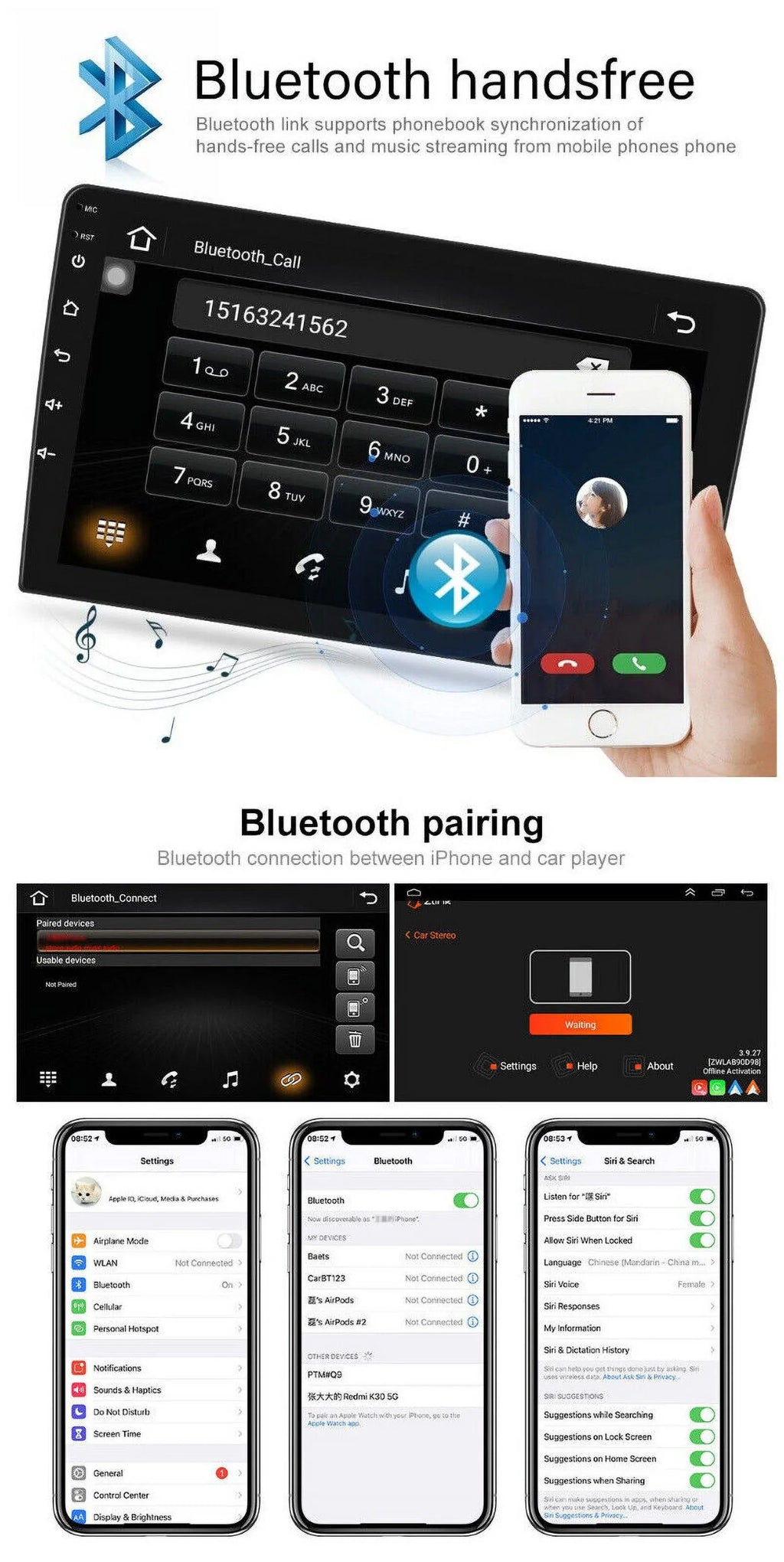 Android Tacoma Stereo 2+32GB IPS 9" 2005-2015 GPS 1280*720 Radio Toyota Car NAVI Fit 13 Carplay BT