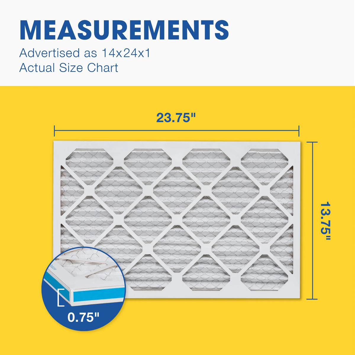 Air USA 6, MERV Aerostar in Box 14x24x1 the Pleated of 13, 14x24x1, Filter, Made