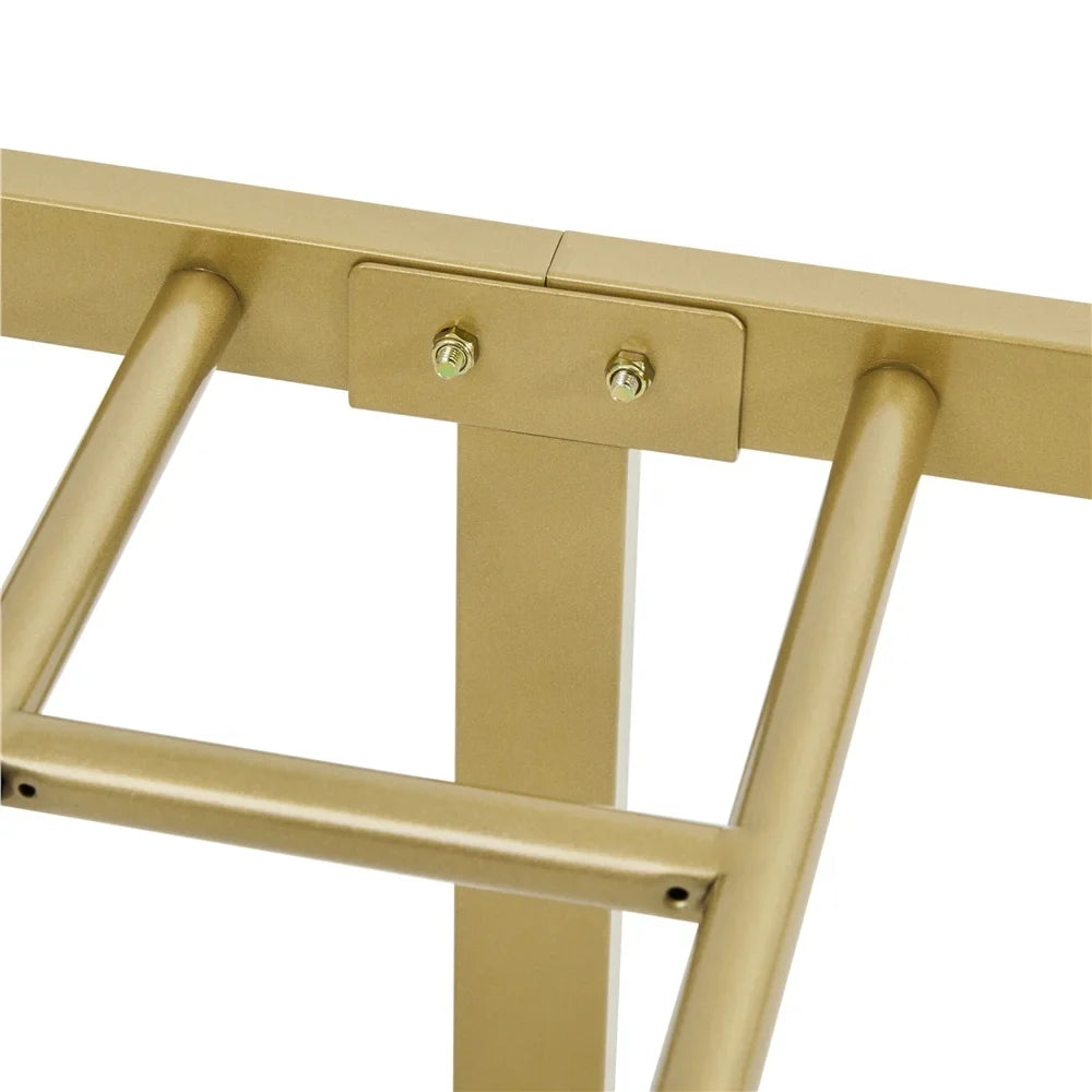 with Headboard Bed Gold Metal and Footboard,Full,Antique Easyfashion Platform Spindle Justin