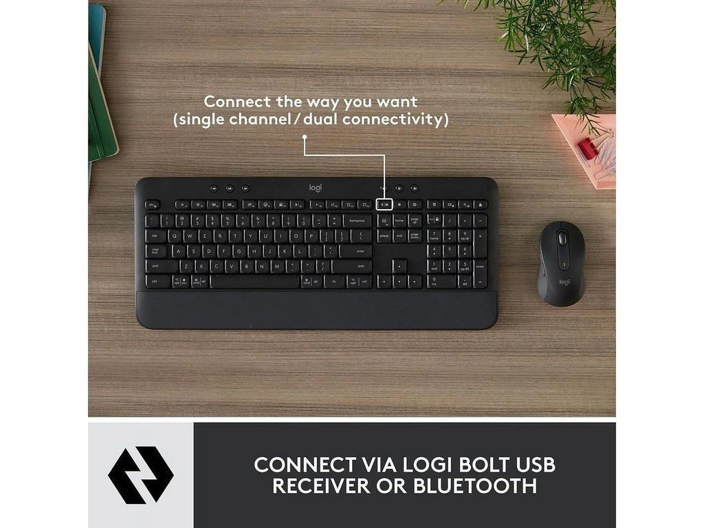 MK650 Logi Signature - Certified, for Graphite Globally Bluetooth, and Logitech Mouse Keyboard, Bolt, Combo Windows/Mac/Chrome/Linux Business, SmartWheel, Wireless