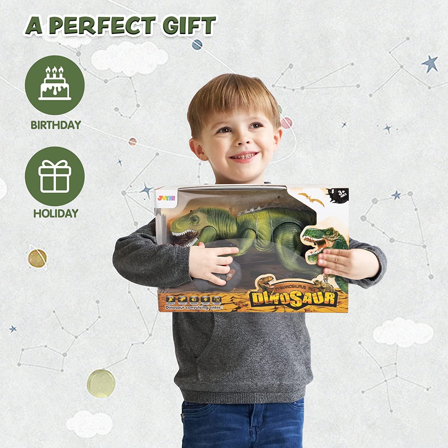 saur Toy for Steam Roaring Dancing Robot Boys Gift Girls,Green Toy,Electronic dinosaur for Walking T dinosaur Boys,Big and and Kids Rex Sound, Toy JOYIN saur dinosaur with Toy,Birthday Kids Light