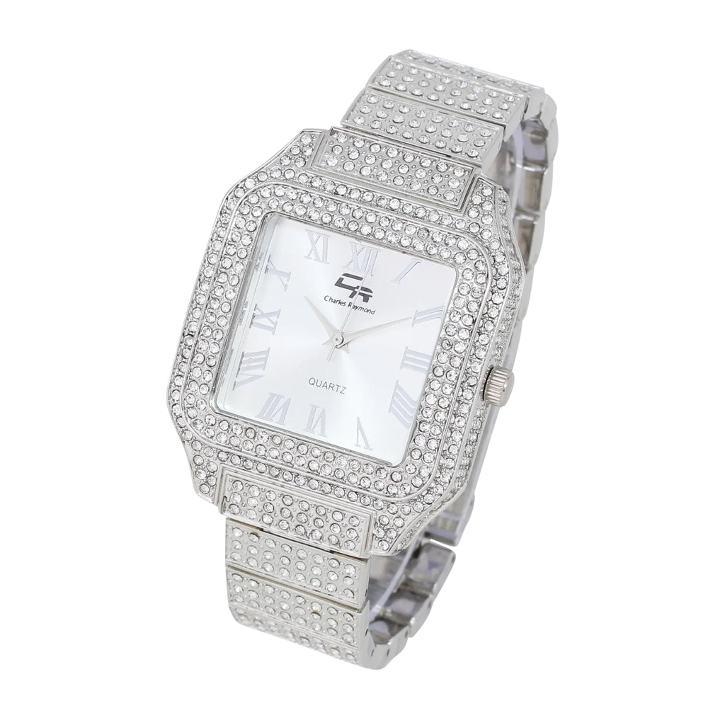 Testament to Iced and Diamonds (L0513LA Beauty True a Timeless Women's blinged-Out Out Classic-SLV) Luxury Watch, Glamour Crystal