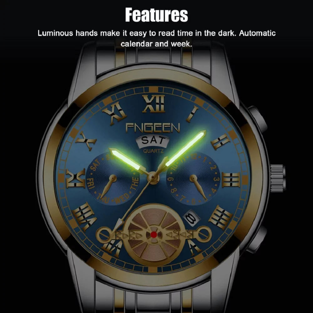Tourbillon Business Analog Wristwatch Waterproof Quartz Mens Classic Watch Dial