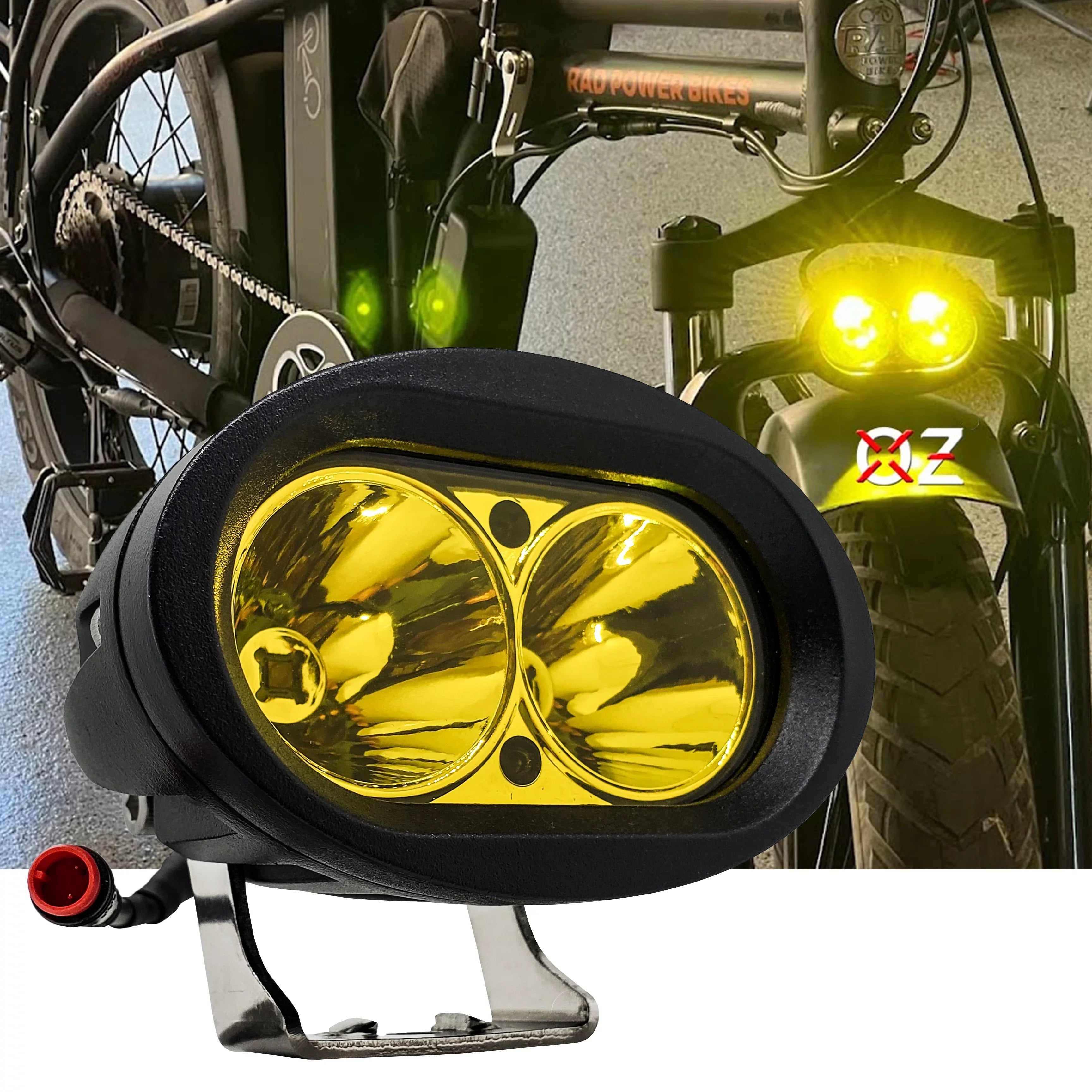 OZ-USA RadRunner Vamoose E-bike Bikes Yellow RadMini Output Mammoth LED Compatible RadRover Headlight Power with High Rad Neon RadExpand
