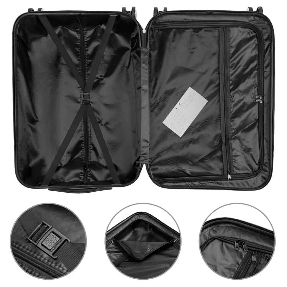 Piece Set Lock 3 Suitcase(20/24/28), Luggage on Carry Wheels Champagne Luggage Capri Spinner