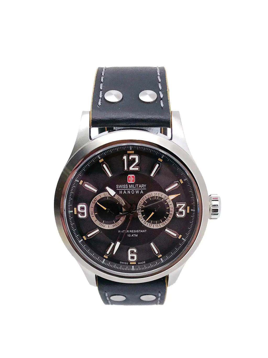 Quartz S-Steel Swiss Military Black 06-4307.04.007 Mens Hanowa Watch Dial