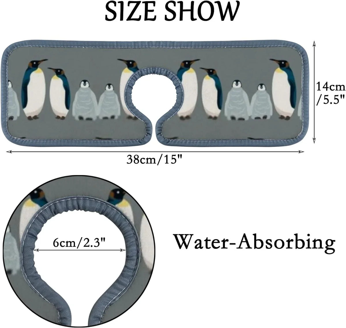 Bath Kitchen Faucet Drying Splash Countertop Mats Microfiber Absorbent Bird GZHJMY Kitchen 3PCS Penguin Sink Guard Sink for Mat, Sea Catcher, Drip Washable