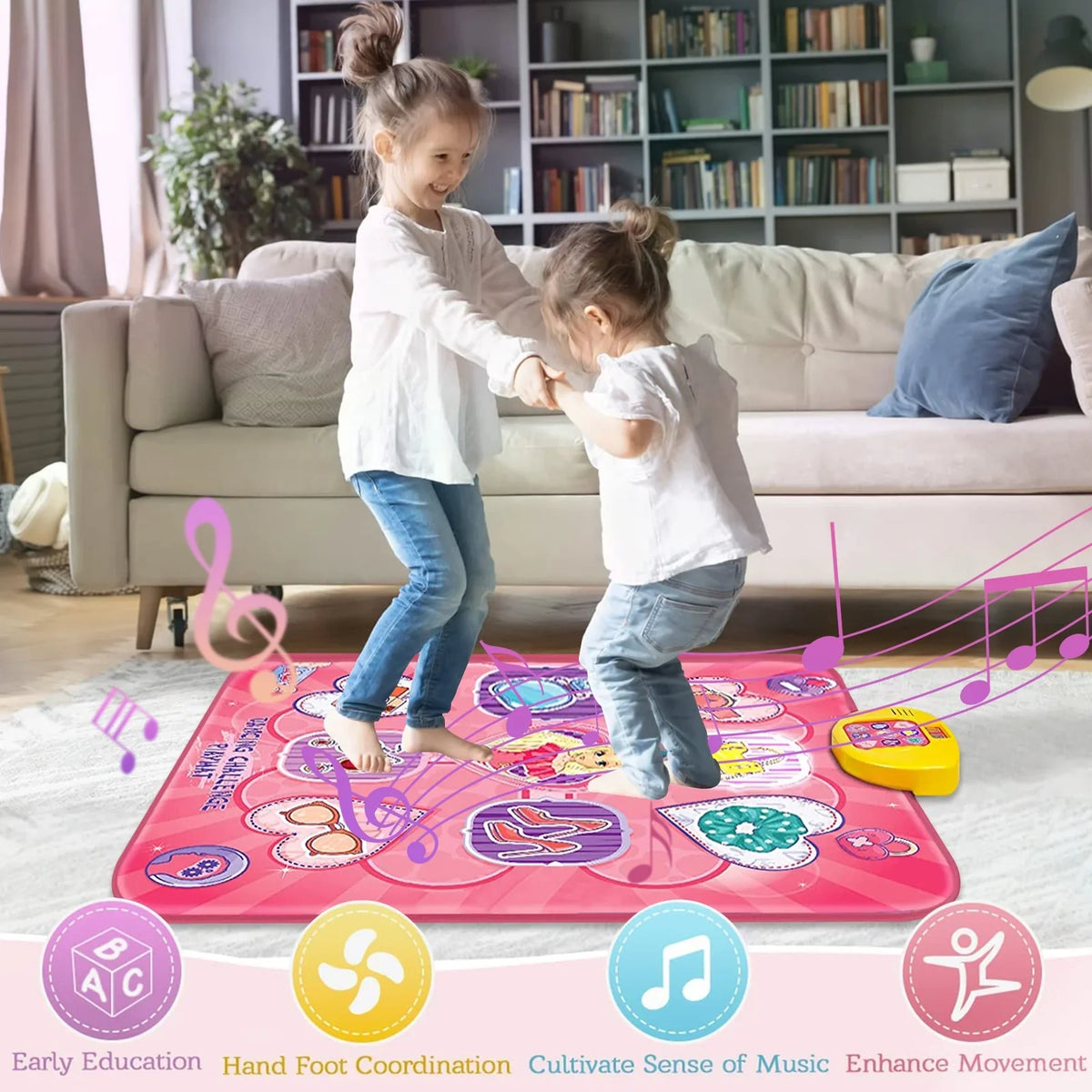 Dance Lights, Mats LED 5 Pad 8 Old Gifts 6 4 Dance Gift Dance Play Mat, 7 Electronic Toy Game Musical Christmas Kids Girls 5 Pink Game with 10 9 for Birthday Modes, with Toys 3 for Year