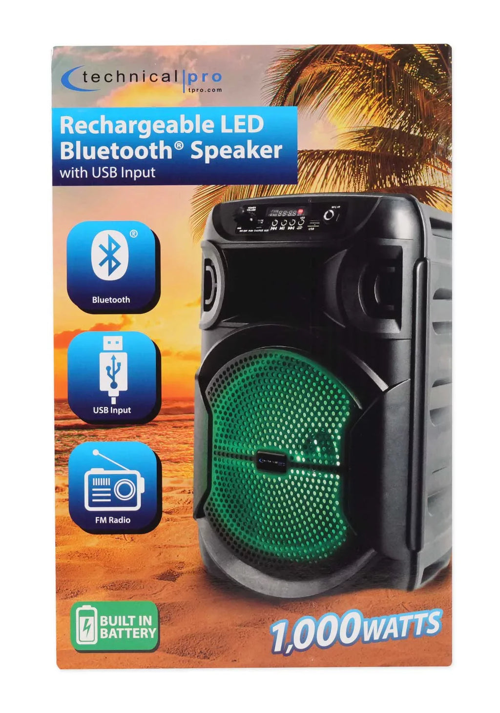 8" BOOM8 Technical w/Bluetooth Party (2) Portable Pro TWS Speakers LED Wireless