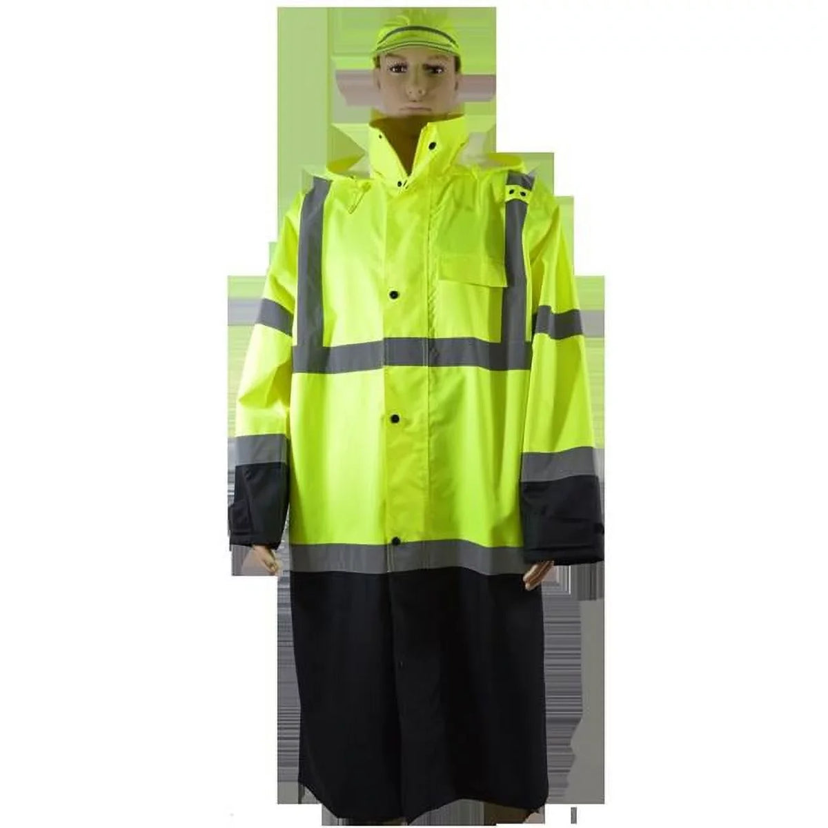 Coat, 5X Black 3, Class Roc Lime Waterproof in. LBRC-48-C3-5X Roll Away Two & Bottom Petra 48 Ansi Hood, Rain Tone