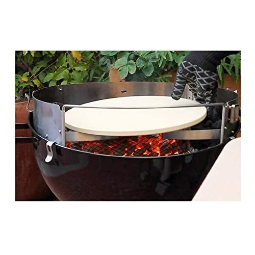 PC7001 Silver, Pizza 18''/22.5'' Oven Kettle Grill PizzaQue Conversion Deluxe Outdoor Kit,