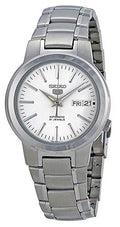 Stainless Watch Steel Men's White Dial Bracelet Seiko SNKA01 5 Automatic