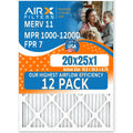 in of USA AIR. FPR MERV Filter 7, by High Filters Made CLEAN Rating, 12 11 MPR Air 12 Filters Comparable AIRX 20x25x1 MPR FILTERS Furnace Furnace Efficiency 1200, Pack WICKED Pack to of 1000,
