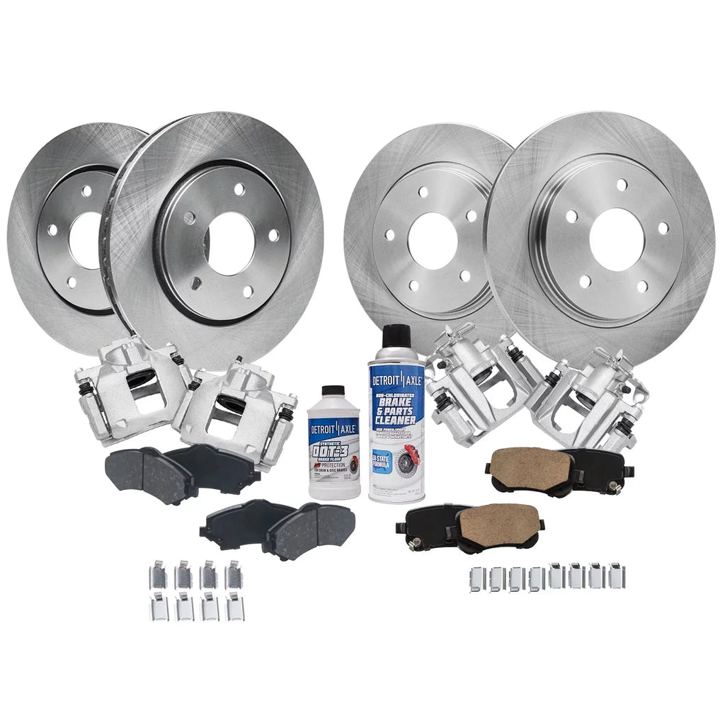 and Pads Brake Town & Dodge Ceramic Front Brake - Rear Rotors Replacement Detroit Brake Country & Calipers Disc for Kit Caravan, Axle 2008-2012 Grand Brake