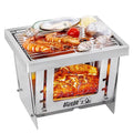 Picnic Park Use Burning Windproof Wood For Grill Outdoor Home BBQ Stainless Grill Steel Tool Camping MABOTO Camping Folding Portable