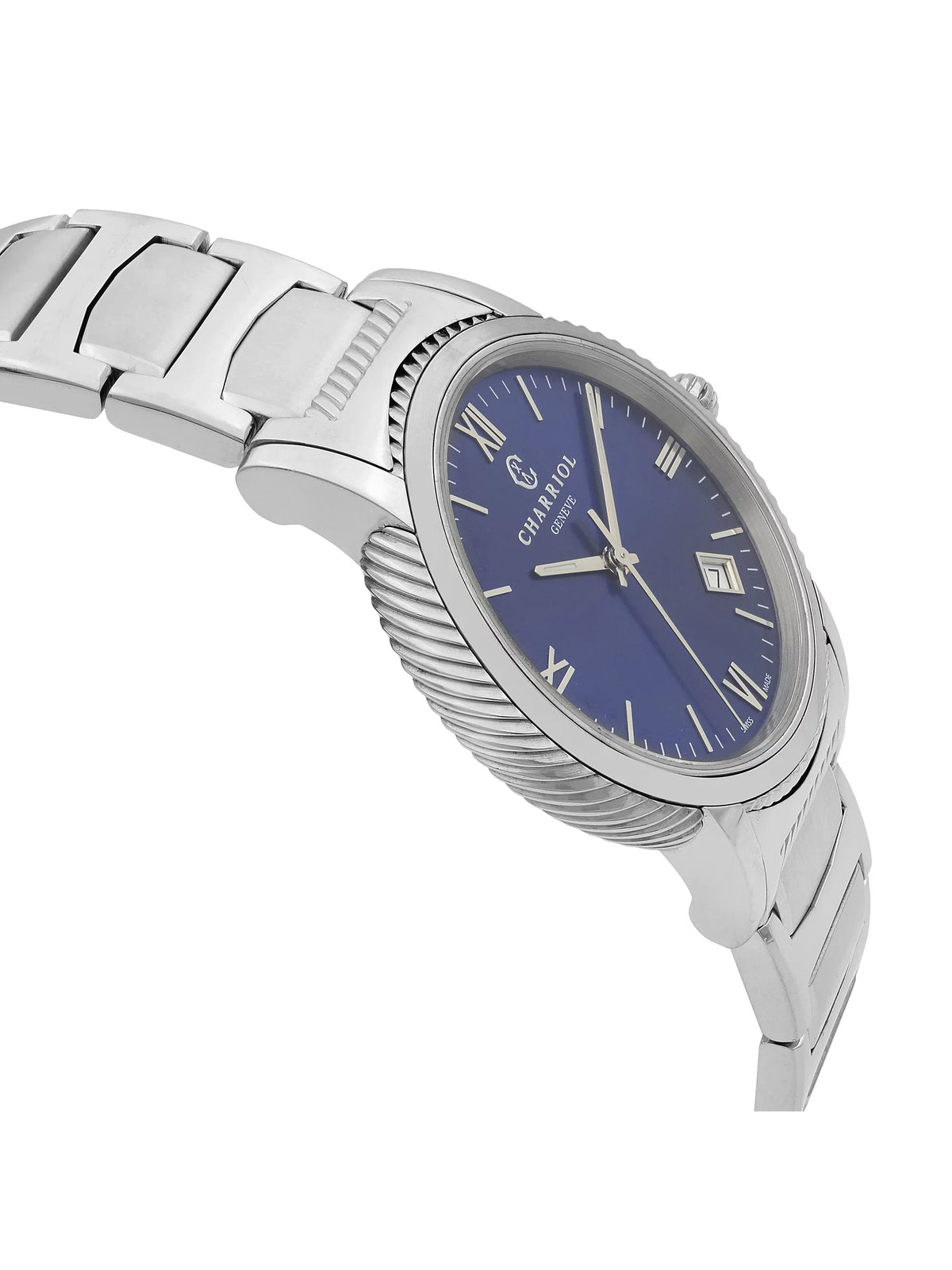 Blue Dial Watch Parisii P40S2.930.002 40mm Mens Steel Stainless Charriol Quartz