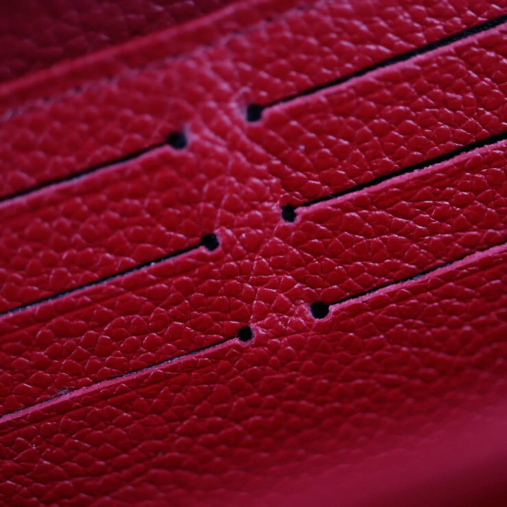 Pre-Owned Monogram VUITTON Zippy Zip Louis Long Implant Round LOUIS (Good) Cerise M60737 Zipper Wallet Vuitton Around