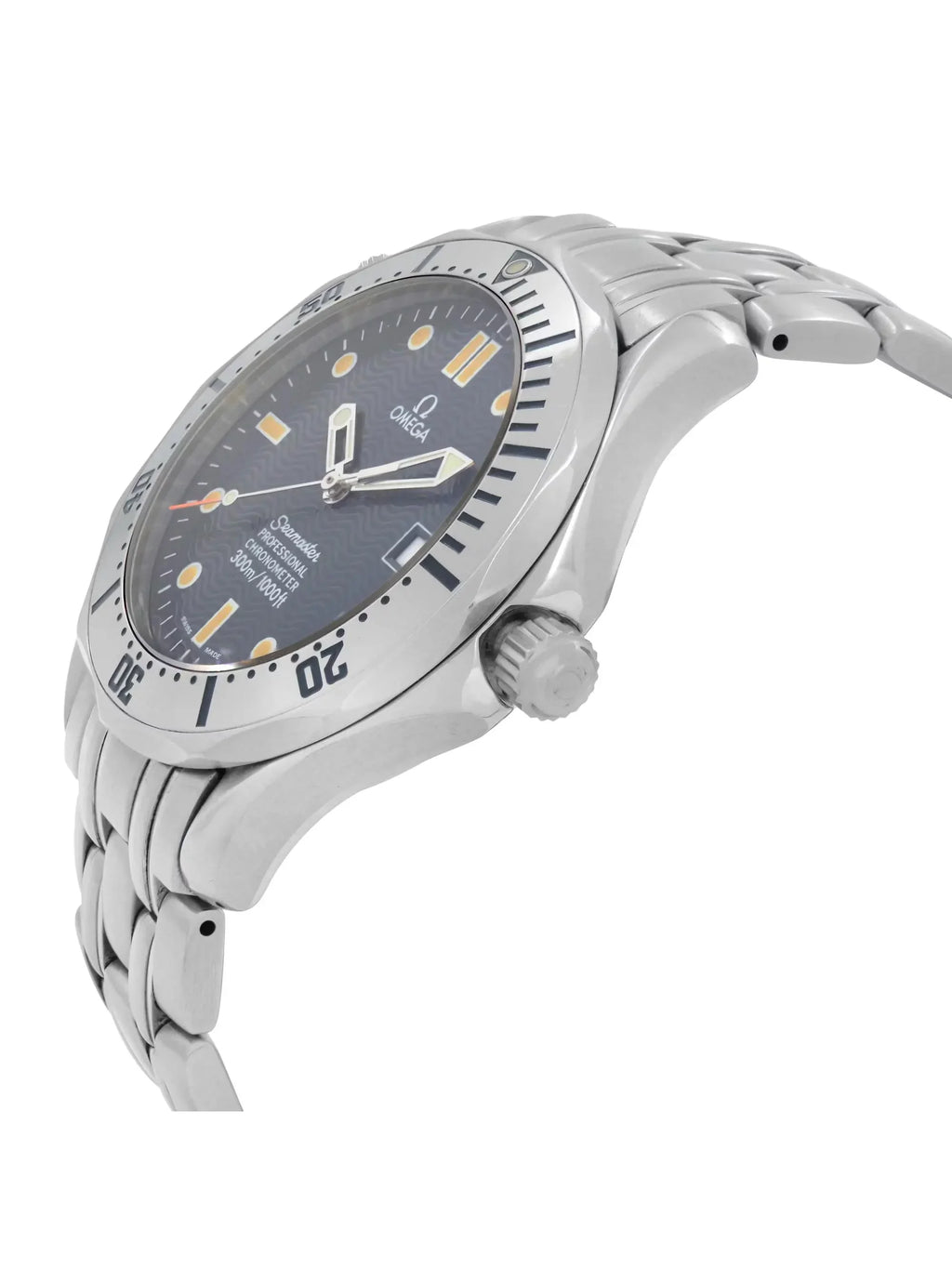 Omega Steel Automatic Diver Men Dial 2532.80 41mm Wave Seamaster Watch 300m Blue