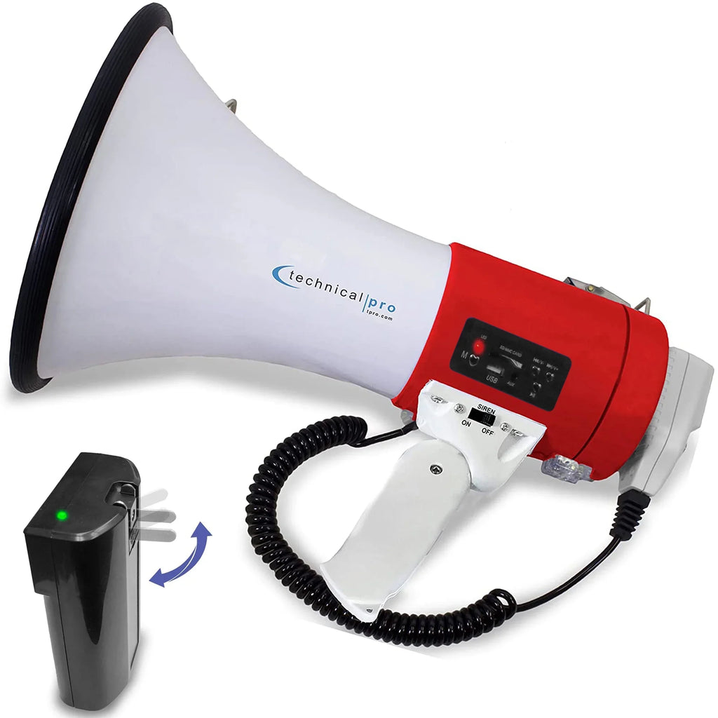 Trainers, Rechargeable AC Megaphone Wall Portable Bullhorn Battery, Cheer Detachable Pro Soccer, Leaders for Microphone Charger, Built-In Good Coaches, w/ Speaker Red w/ a Technical 75-Watt