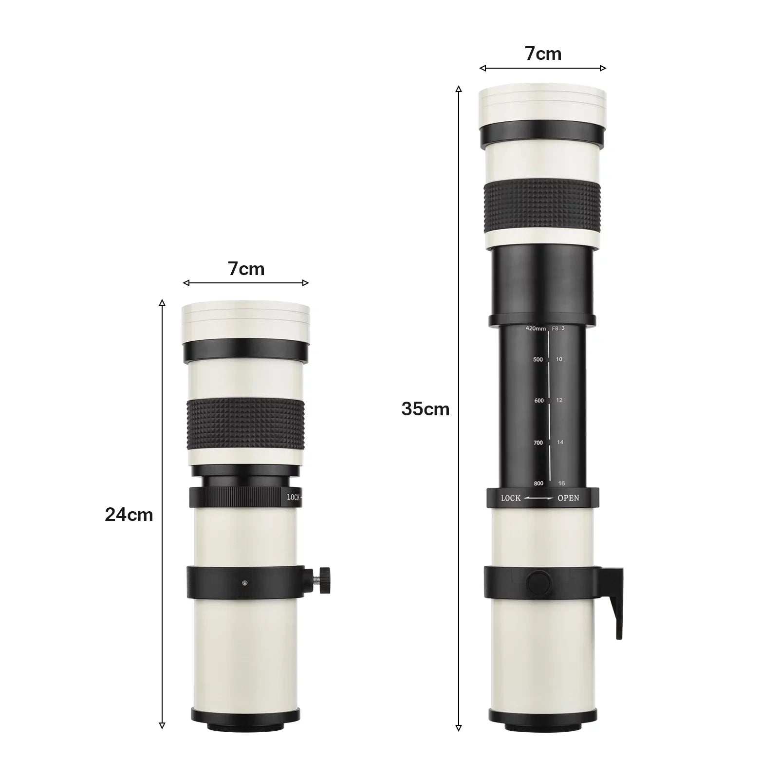 Super for Mount MF Olympus with Lens T Replacement F8.3-16 Fujifilm Telephoto Zoom 14 Sony Pristin 420-800mm Thread Nikon Universal Cameras