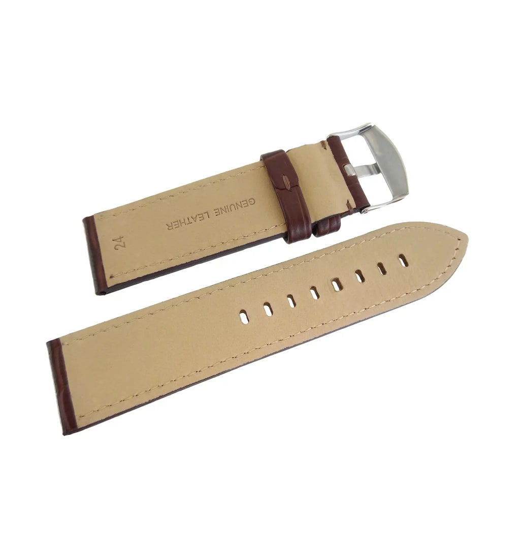 24mm Brown Men's Hadley Alligator Roma Grain Band Style Watch Panerai MS910