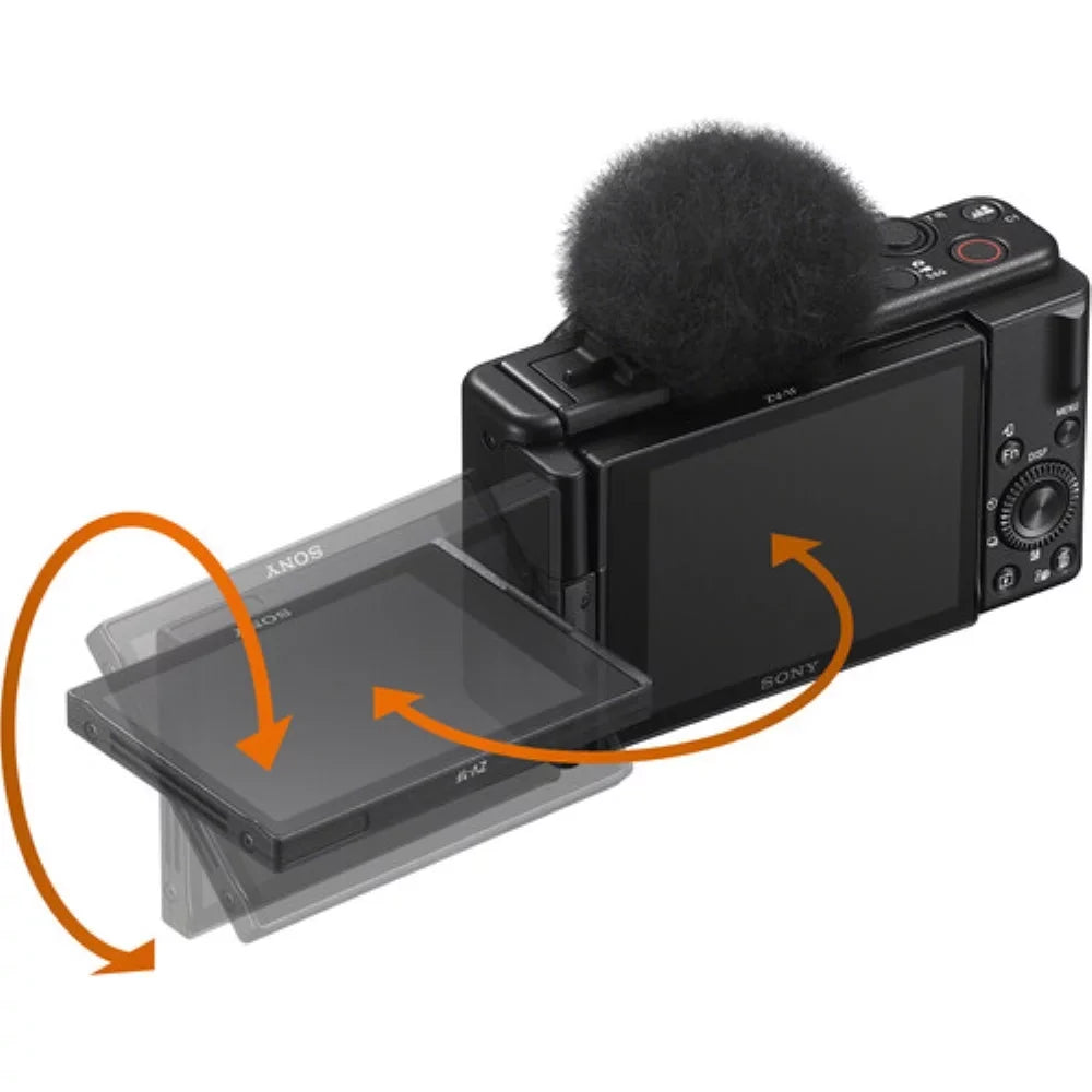 Design Kit Items) | Black + Camera ZV-1F Vlogging Camera (4 Camera with Cleaning K&M Precision + Vlogger Kit Accessory Sony Sony Cleaning Bundle Cloth