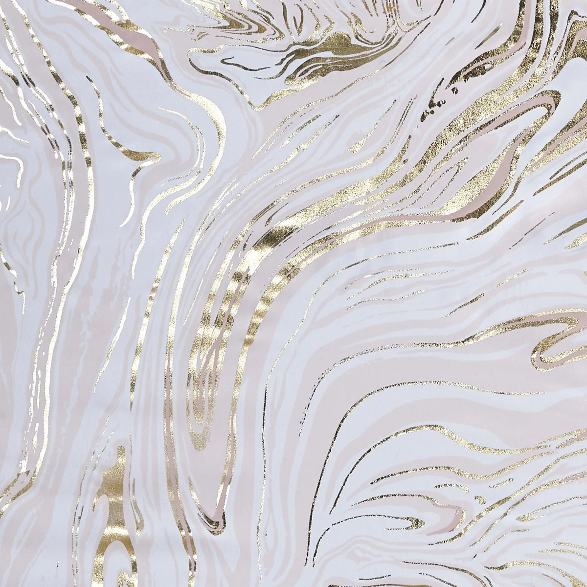 50x84" Total Metallic Marble Intelligent Blackout Grommet Printed Design Top Curtain, Rebecca Blush/Gold,