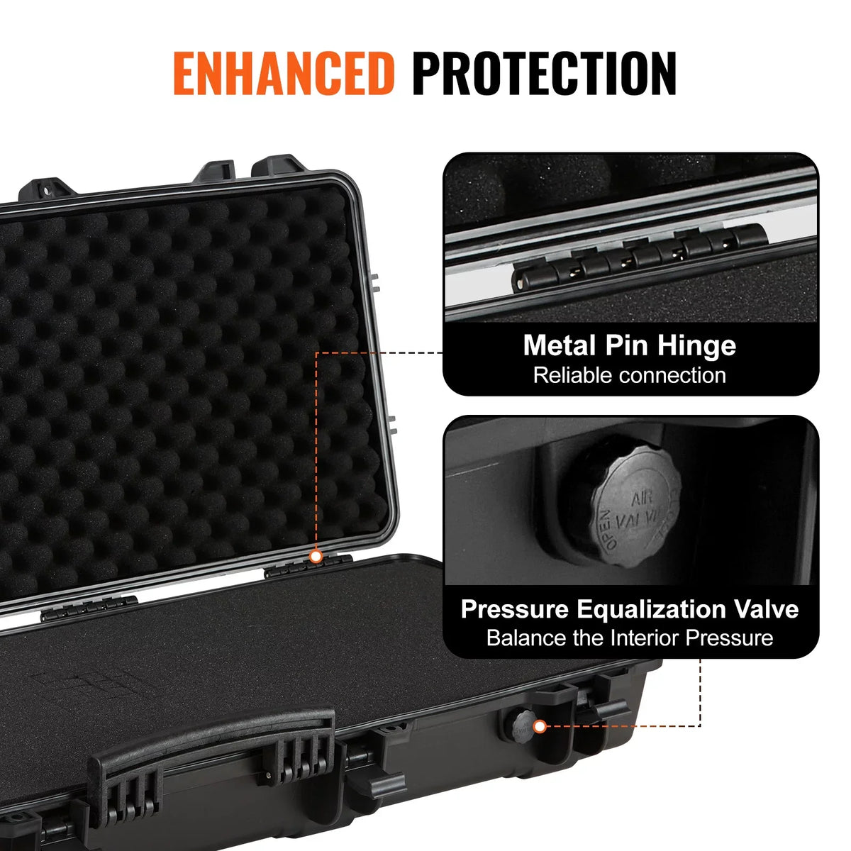3 Foams, & Two Layers Rifle IP67 Case, inch Hard 42 Case Wheels, lockable for Shotguns, SKYSHALO Gun Gun with Fully-protective Case Hard or Rifle Airsoft with Rifles Waterproof Crushproof,