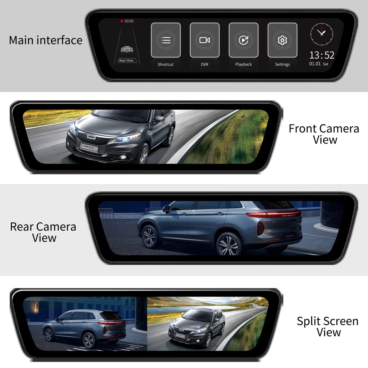 Truck inch Full Rear Dual Back View Smart 1080P Cameras Mirror Dash Camera Streaming Front Camera Touchscreen Rear 9.35 Car HD View